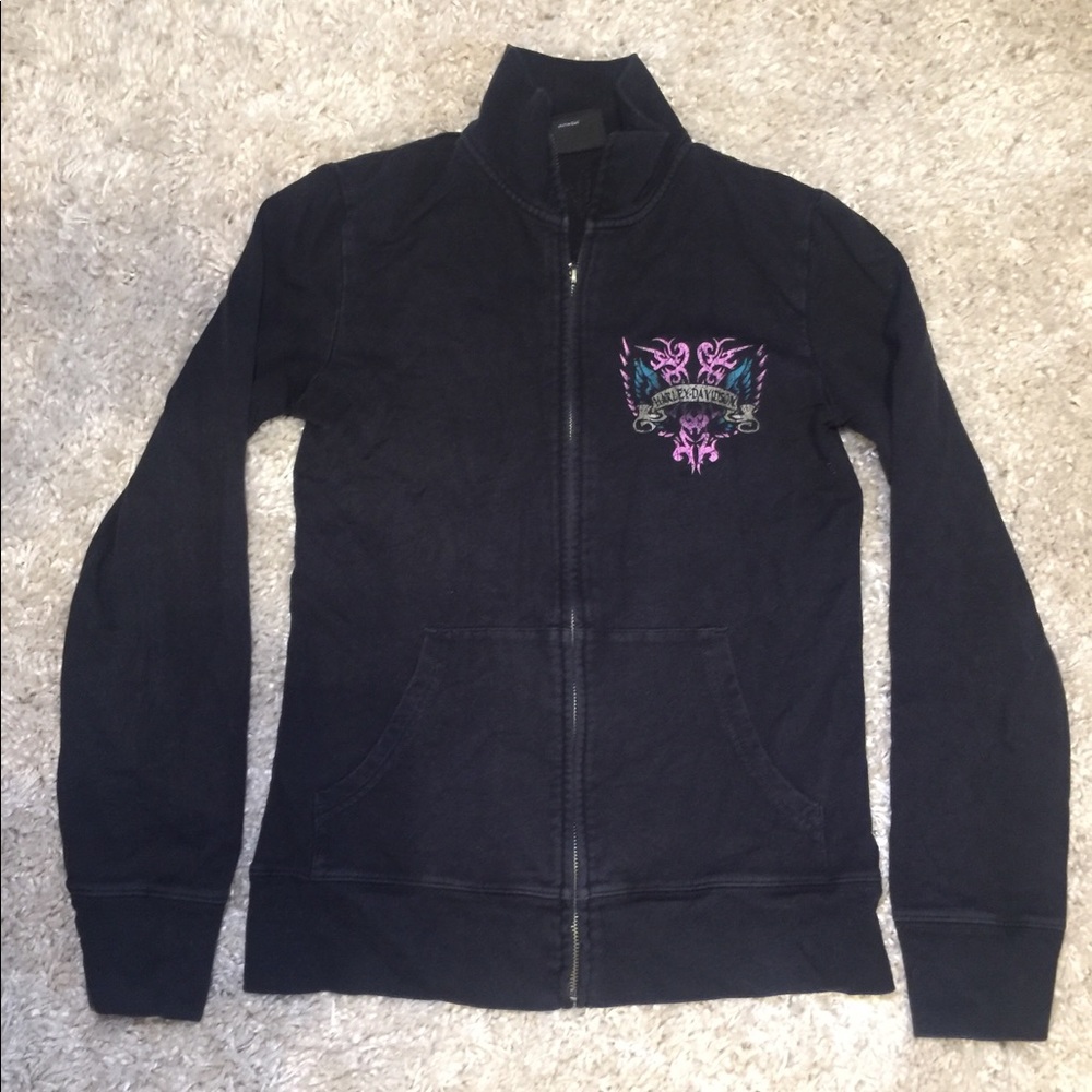Harley Davidson jacket w/ gorgeous image on back